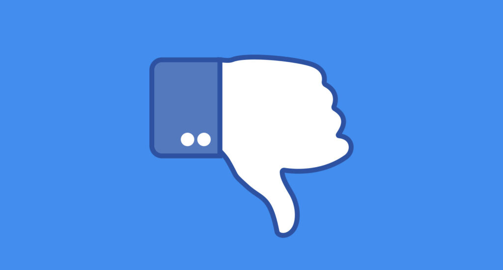 Illustration Facebook thumbs down dislike button