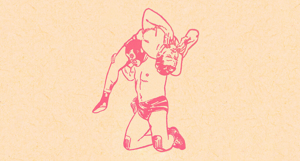 Illustration wrestlers wrestling