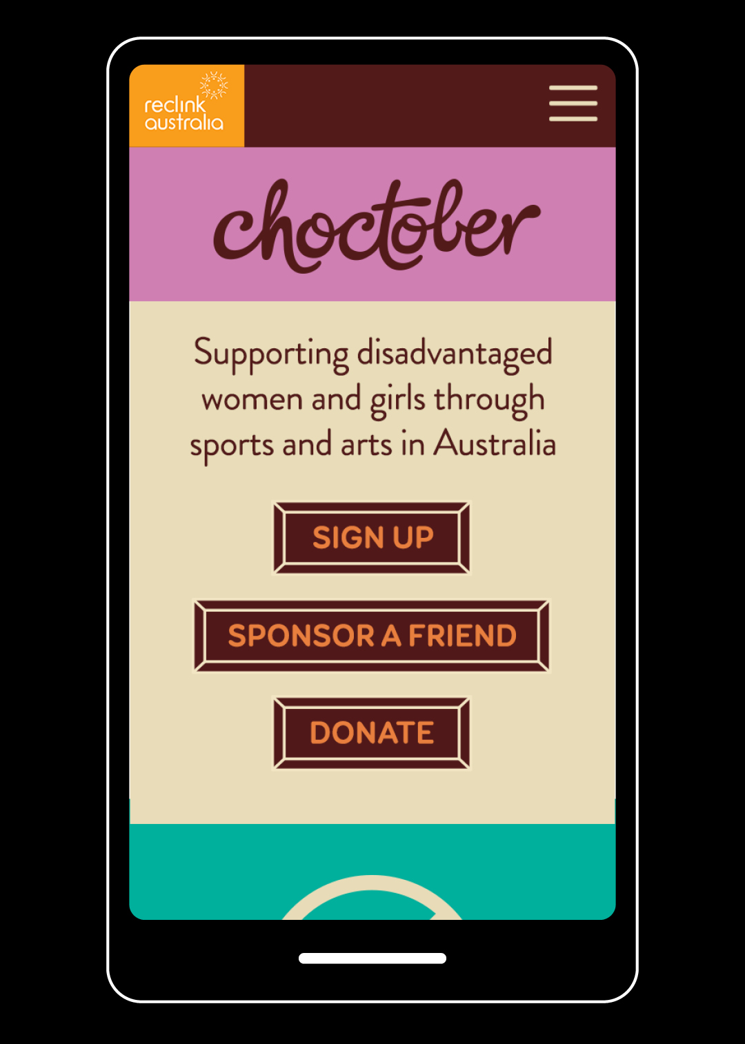 Reclink Choctober mobile sign up