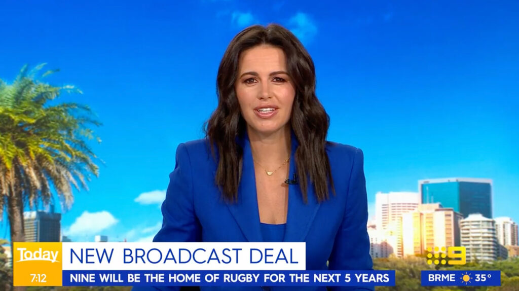 Channel 9 announcement of winning rugby broadcast rights